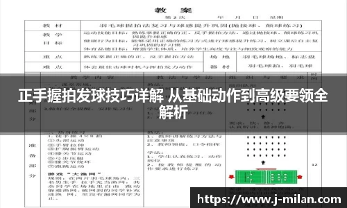 正手握拍发球技巧详解 从基础动作到高级要领全解析